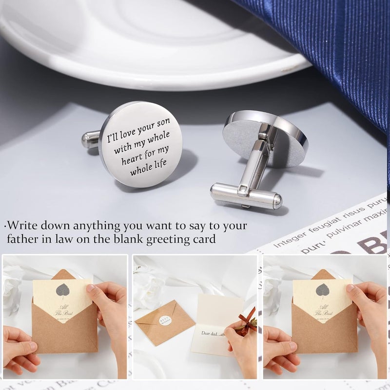 Jeka Father of The Bride and Groom Gifts - Wedding Tie Bars & Cufflinks - Keepsake Anniversary Jewelry for Men - Image 4